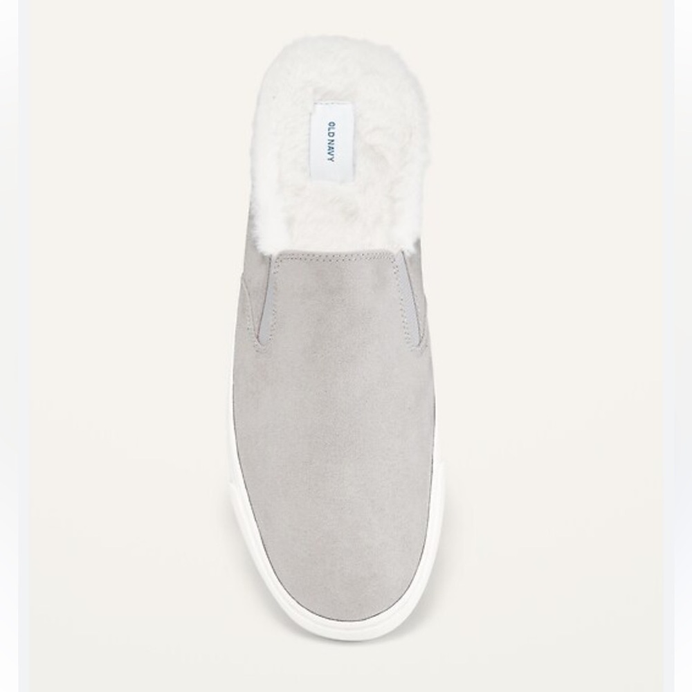 Old Navy | Women’s Faux Fur Slip-On Sneaker Mule Shoes | 10